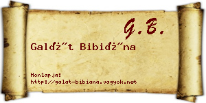 Galát Bibiána névjegykártya